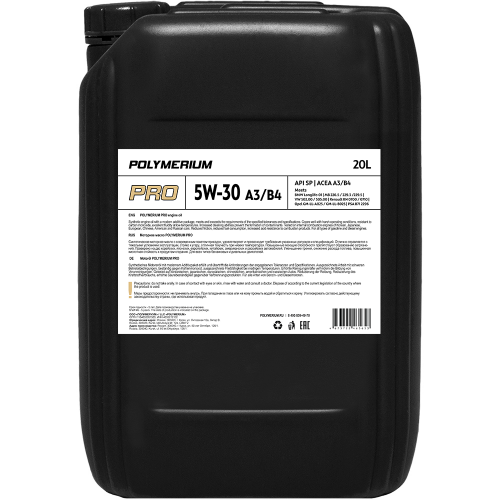 Моторное масло POLYMERIUM PRO 5W-30, SP, A3/B4, 20л