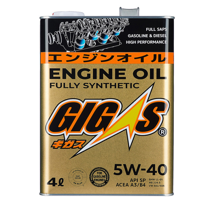 Моторное масло GIGAS 5W-40, SP, A3/B4 4л